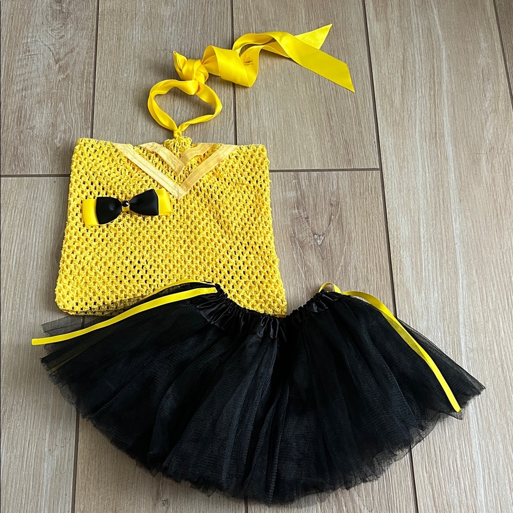 Handmade Emma from The Wiggles Yellow and Black Tutu Costume Set size 2/3T